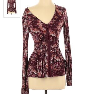 Vanessa Virginia Corseted Burgundy Top